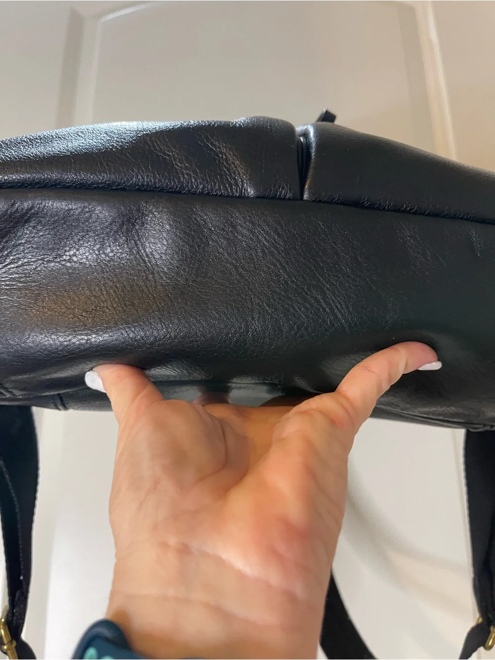 Fossil Black Leather Tess Laptop Backpack